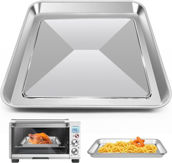 12" × 12" Toaster Oven Baking Pan for Breville Smart Oven BOV800XL, Smart Oven Plus BOV810BSS, Smart Oven Pro BOV845BSS, Smart Oven Air BOV900BSS, Fits for Ninja SP100 SP101 SP201 Air Fry Oven