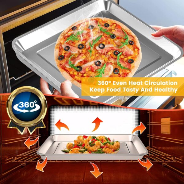 12" × 12" Toaster Oven Baking Pan for Breville Smart Oven BOV800XL, Smart Oven Plus BOV810BSS, Smart Oven Pro BOV845BSS, Smart Oven Air BOV900BSS, Fits for Ninja SP100 SP101 SP201 Air Fry Oven - Image 7