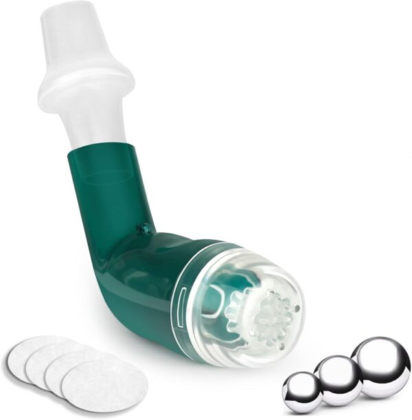 Breathing Exercise Device for Lungs, Lung Expansion and Mucus Relief Device, Portable Expiratory Breathing Exerciser with A Set of Accessories, Breathing Trainer for Lung Cleanse(Green) - Image 7