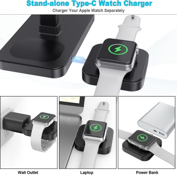 4 in 1 Wireless Charging Station Multiple Devices, Magnetic Fast Mag-Safe Multi Charger Stand for Apple Products iPhone 15 14 13 12 Series, Watch 8 7 6 5 4 3 2 1 AirPods 2 3 4 5 - Image 4