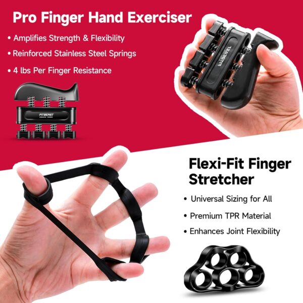 FitBeast Grip Strengthener Forearm Strengthener Hand Grips Strengthener Kit - 5 Pack Adjustable Resistance - Image 3