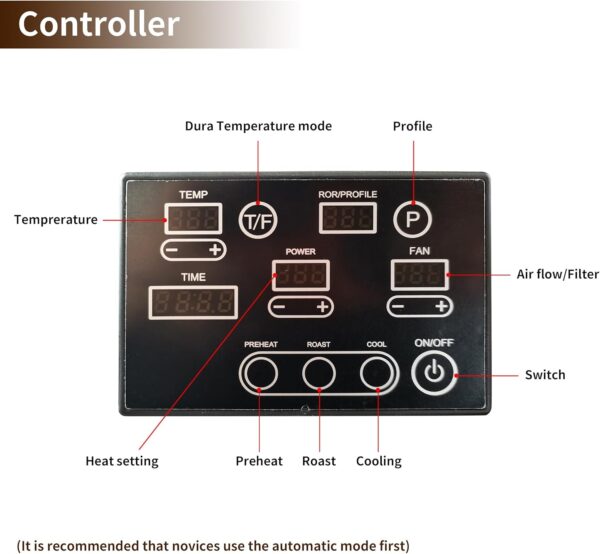 500g automatic coffee roaster machine for home use with smoke filter and chaff collector - Image 6