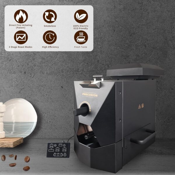 500g automatic coffee roaster machine for home use with smoke filter and chaff collector - Image 5