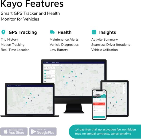 Kayo Business Fleet, GPS Tracker for Vehicles, 4G LTE & 5G, Real-Time GPS Tracking, 14-Day Free Trial, Simple Activation, Simple Plug-in Car GPS Tracker - Image 7