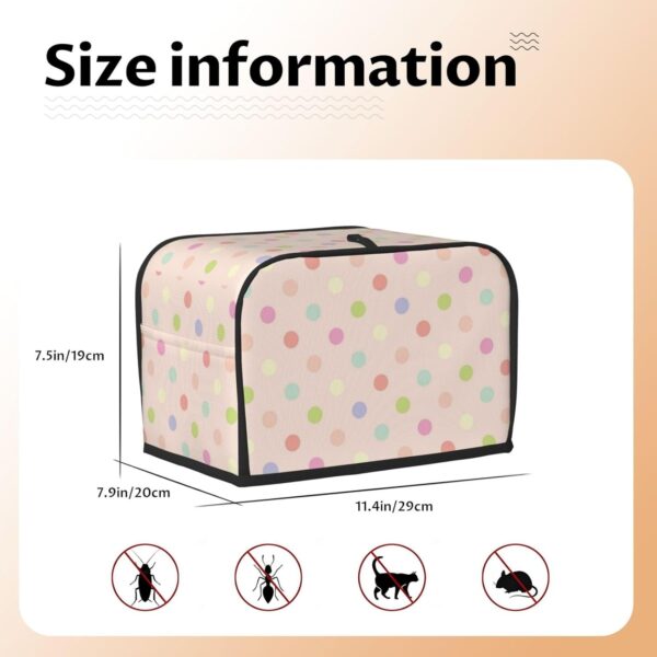 Toaster Covers Kitchen Accessories Decor, 2 Slice Toaster Bread Maker Oven Protector Covers, Dust Proof Fingerprint Covers Polka Dots - Image 5