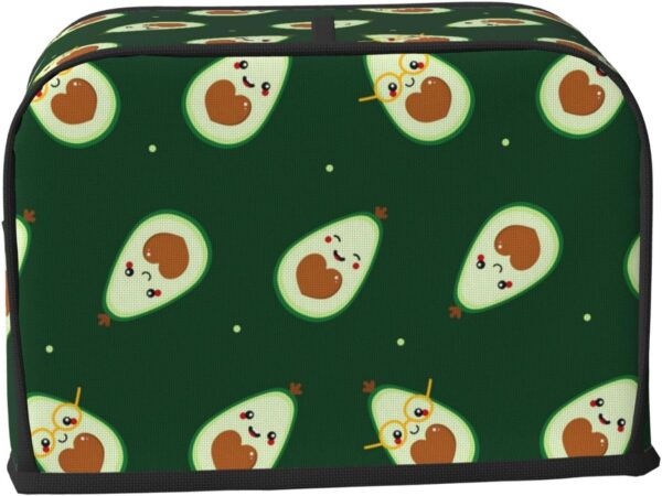 2 Slice Toaster Covers Dust Protection Bread Maker Covers Toaster Cover Kitchen Accessories Washable Appliance Cover Cute Avocado - Image 2