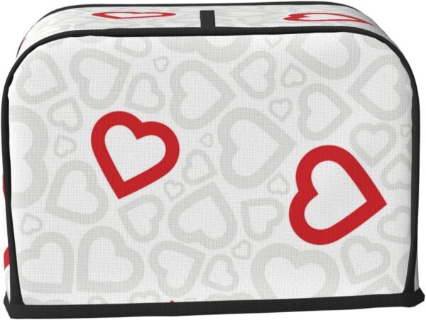 Toaster Covers Kitchen Accessories Decor, 2 Slice Toaster Bread Maker Oven Protector Covers, Dust Proof Fingerprint Covers Love Hearts Pattern - Image 2