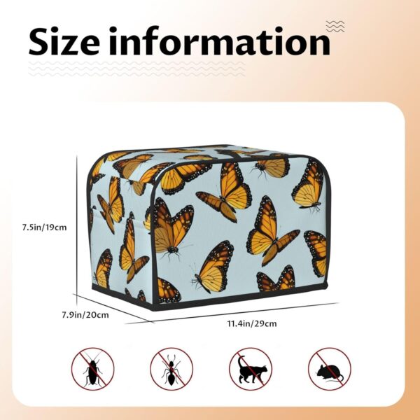 2 Slice Toaster Covers Dust Protection Bread Maker Covers Toaster Cover Kitchen Accessories Washable Appliance Cover Colorful Butterfly Printed - Image 5