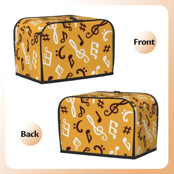 2 Slice Toaster Covers Dust Protection Bread Maker Covers Toaster Cover Kitchen Accessories Washable Appliance Cover Music Notes - Image 3