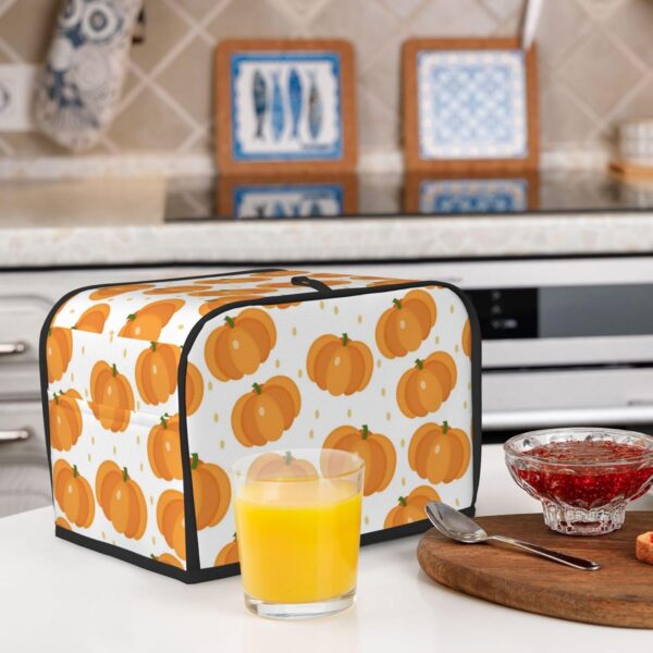 Toaster Covers Kitchen Accessories Decor, 2 Slice Toaster Bread Maker Oven Protector Covers, Dust Proof Fingerprint Covers Pumpkin - Image 6