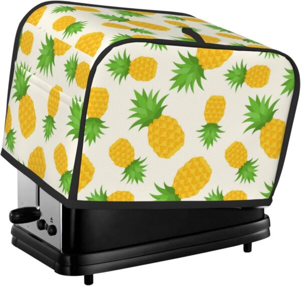 2 Slice Toaster Cover with Pocket Appliance Cover Toaster Dust And Fingerprint, Washable Kitchen Accessories, Cute Tropical Summer Pineapple Print