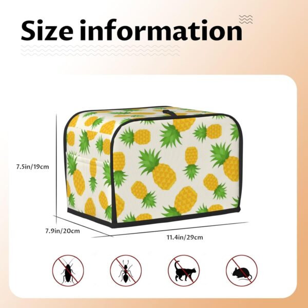 2 Slice Toaster Cover with Pocket Appliance Cover Toaster Dust And Fingerprint, Washable Kitchen Accessories, Cute Tropical Summer Pineapple Print - Image 5