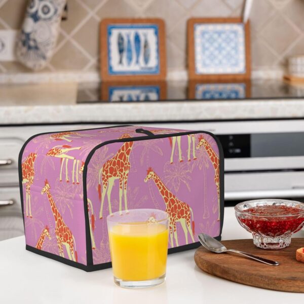 Toaster Covers Kitchen Accessories Decor, 2 Slice Toaster Bread Maker Oven Protector Covers, Dust Proof Fingerprint Covers Tropical Giraffe And Palm - Image 6