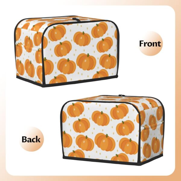 Toaster Covers Kitchen Accessories Decor, 2 Slice Toaster Bread Maker Oven Protector Covers, Dust Proof Fingerprint Covers Pumpkin - Image 3