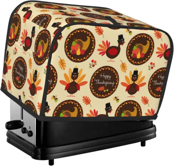 2 Slice Toaster Covers Dust Protection Bread Maker Covers Toaster Cover Kitchen Accessories Washable Appliance Cover Thanksgiving Pattern With Turkeys