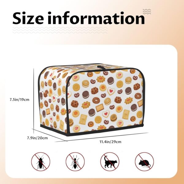 Two Slice Toaster Cover, Polyester Fingerprint Protector, Soft Appliance Cover Dust Cover Cookie Cake Toaster Cover with Pocket - Image 5