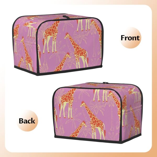 Toaster Covers Kitchen Accessories Decor, 2 Slice Toaster Bread Maker Oven Protector Covers, Dust Proof Fingerprint Covers Tropical Giraffe And Palm - Image 3