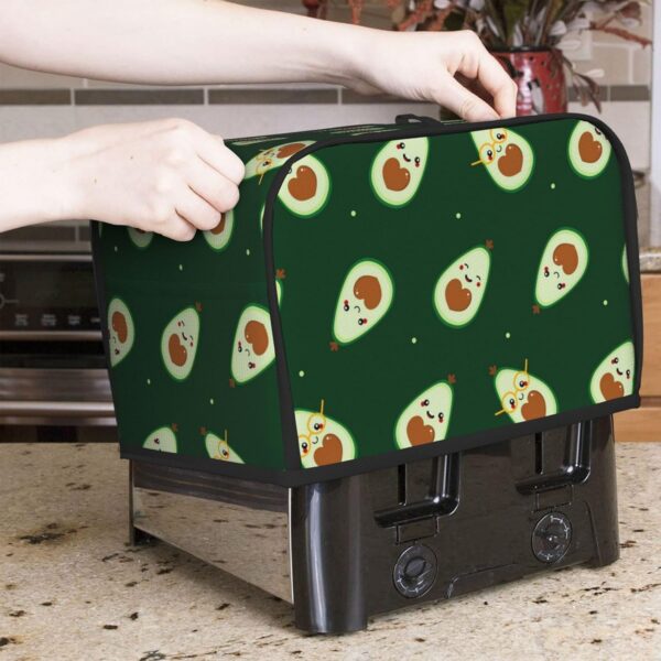 2 Slice Toaster Covers Dust Protection Bread Maker Covers Toaster Cover Kitchen Accessories Washable Appliance Cover Cute Avocado - Image 7