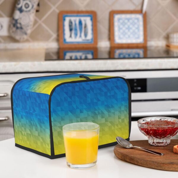 2 Slice Toaster Cover with Pocket Appliance Cover Toaster Dust And Fingerprint, Washable Kitchen Accessories, Geometric Ukraine Flag - Image 5