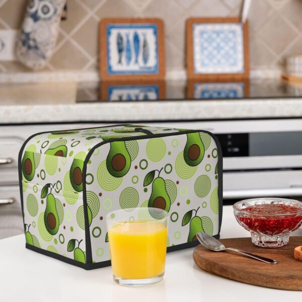 2 Slice Toaster Cover with Pocket Appliance Cover Toaster Dust And Fingerprint, Washable Kitchen Accessories, Avocado And Circle Pattern - Image 6