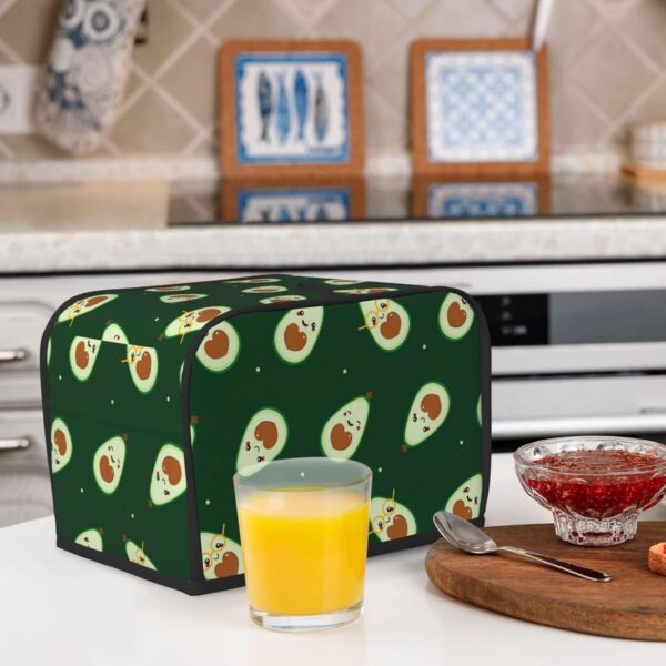 2 Slice Toaster Covers Dust Protection Bread Maker Covers Toaster Cover Kitchen Accessories Washable Appliance Cover Cute Avocado - Image 6