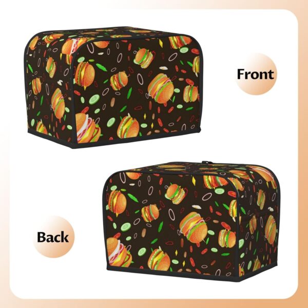 Toaster Covers Kitchen Accessories Decor, 2 Slice Toaster Bread Maker Oven Protector Covers, Dust Proof Fingerprint Covers Burger Grilled Beef - Image 3