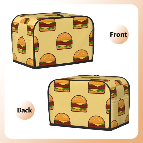 2 Slice Toaster Covers Dust Protection Bread Maker Covers Toaster Cover Kitchen Accessories Washable Appliance Cover Hamburger Junk Food - Image 3