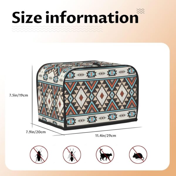 2 Slice Toaster Cover with Pocket Appliance Cover Toaster Dust And Fingerprint, Washable Kitchen Accessories, Southwestern Aztec Native American Pattern - Image 5