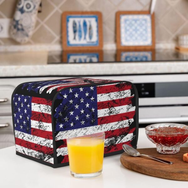 2 Slice Toaster Cover with Pocket Appliance Cover Toaster Dust And Fingerprint, Washable Kitchen Accessories, Usa Flag Grunge American Flag - Image 6