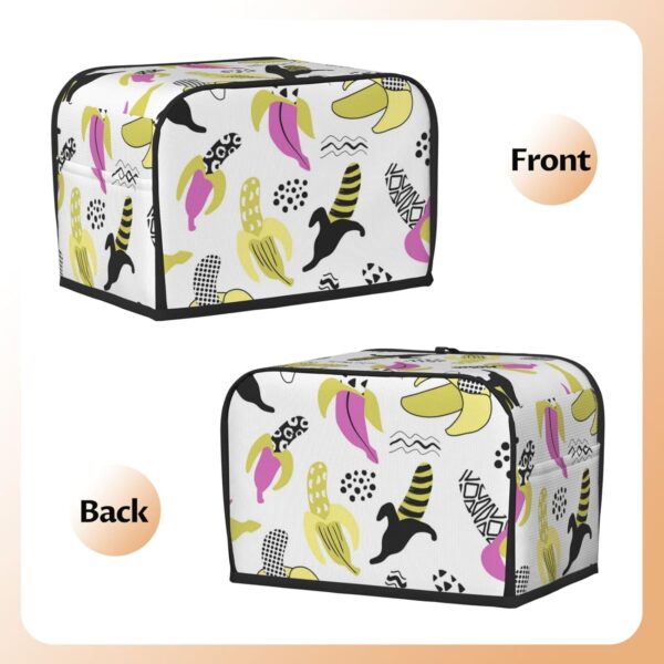 2 Slice Toaster Cover with Pocket Appliance Cover Toaster Dust And Fingerprint, Washable Kitchen Accessories, Cartoon Abstract Art Banana - Image 3