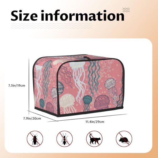 Toaster Covers Kitchen Accessories Decor, 2 Slice Toaster Bread Maker Oven Protector Covers, Dust Proof Fingerprint Covers Jellyfish Ethnic Art - Image 5