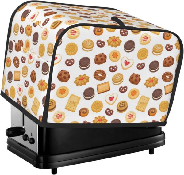 Two Slice Toaster Cover, Polyester Fingerprint Protector, Soft Appliance Cover Dust Cover Cookie Cake Toaster Cover with Pocket