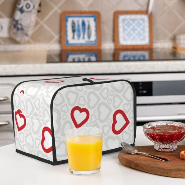 Toaster Covers Kitchen Accessories Decor, 2 Slice Toaster Bread Maker Oven Protector Covers, Dust Proof Fingerprint Covers Love Hearts Pattern - Image 6