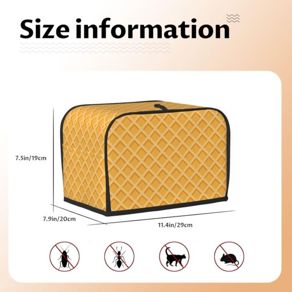 2 Slice Toaster Covers Dust Protection Bread Maker Covers Toaster Cover Kitchen Accessories Washable Appliance Cover Yellow Waffle Seamless Pattern - Image 5