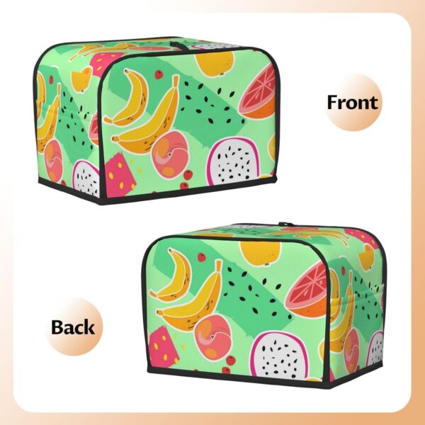 Toaster Covers Kitchen Accessories Decor, 2 Slice Toaster Bread Maker Oven Protector Covers, Dust Proof Fingerprint Covers Fruit Print Fruits Summer Peach Banana - Image 3