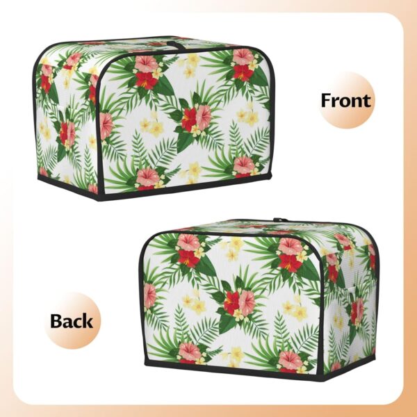 2 Slice Toaster Cover with Pocket Appliance Cover Toaster Dust And Fingerprint, Washable Kitchen Accessories, Hawaii Tropical Floral Rose - Image 3