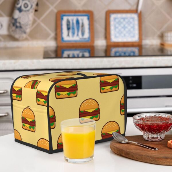 2 Slice Toaster Covers Dust Protection Bread Maker Covers Toaster Cover Kitchen Accessories Washable Appliance Cover Hamburger Junk Food - Image 6