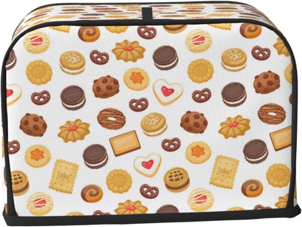 Two Slice Toaster Cover, Polyester Fingerprint Protector, Soft Appliance Cover Dust Cover Cookie Cake Toaster Cover with Pocket - Image 2