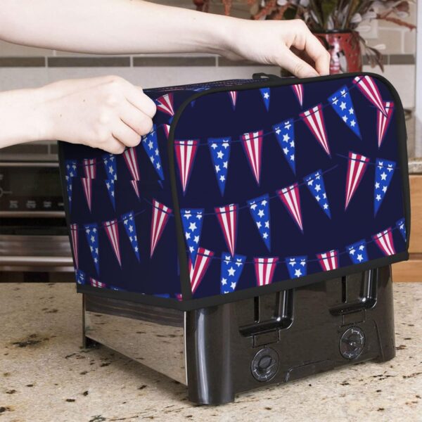 Toaster Covers Kitchen Accessories Decor, 2 Slice Toaster Bread Maker Oven Protector Covers, Dust Proof Fingerprint Covers Colorful Holiday American Flag - Image 7