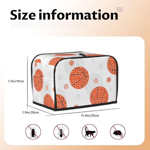 2 Slice Toaster Covers Dust Protection Bread Maker Covers Toaster Cover Kitchen Accessories Washable Appliance Cover Basketball White Pattern - Image 5