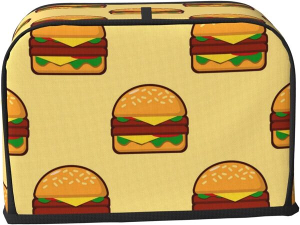 2 Slice Toaster Covers Dust Protection Bread Maker Covers Toaster Cover Kitchen Accessories Washable Appliance Cover Hamburger Junk Food - Image 2