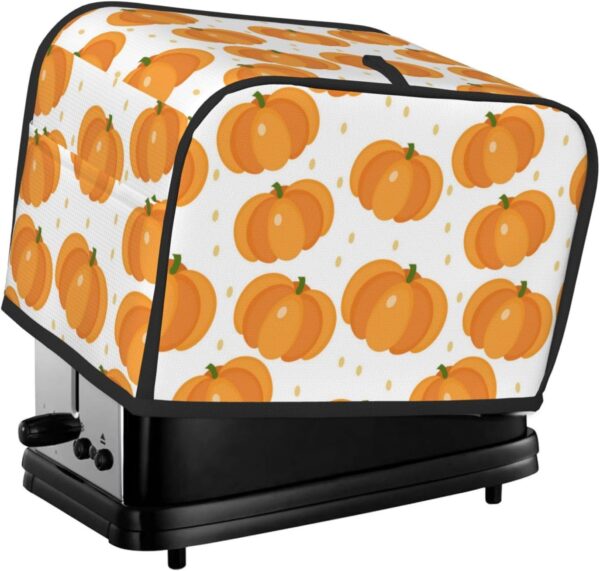 Toaster Covers Kitchen Accessories Decor, 2 Slice Toaster Bread Maker Oven Protector Covers, Dust Proof Fingerprint Covers Pumpkin