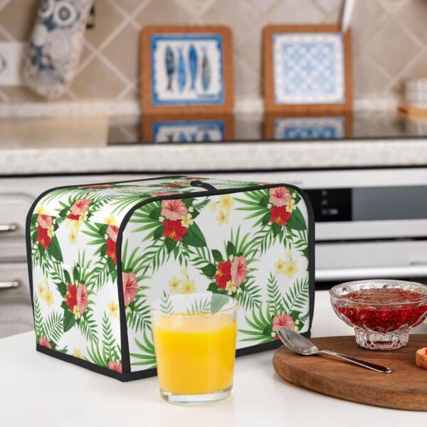 2 Slice Toaster Cover with Pocket Appliance Cover Toaster Dust And Fingerprint, Washable Kitchen Accessories, Hawaii Tropical Floral Rose - Image 6