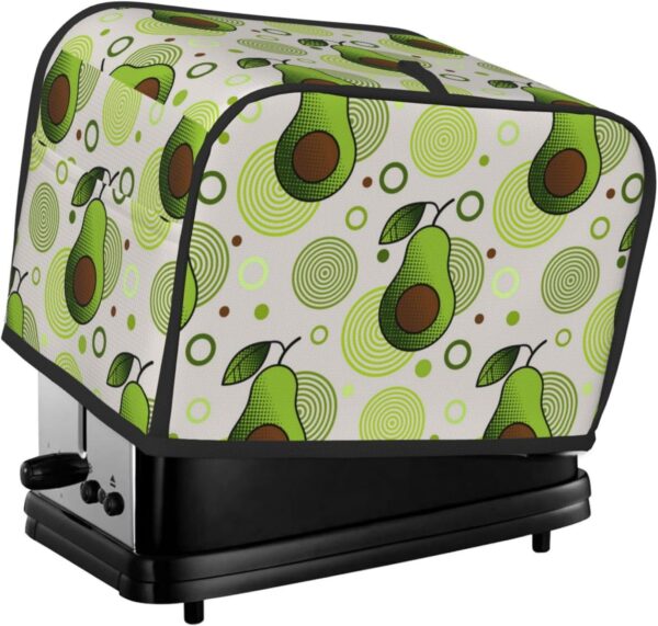 2 Slice Toaster Cover with Pocket Appliance Cover Toaster Dust And Fingerprint, Washable Kitchen Accessories, Avocado And Circle Pattern