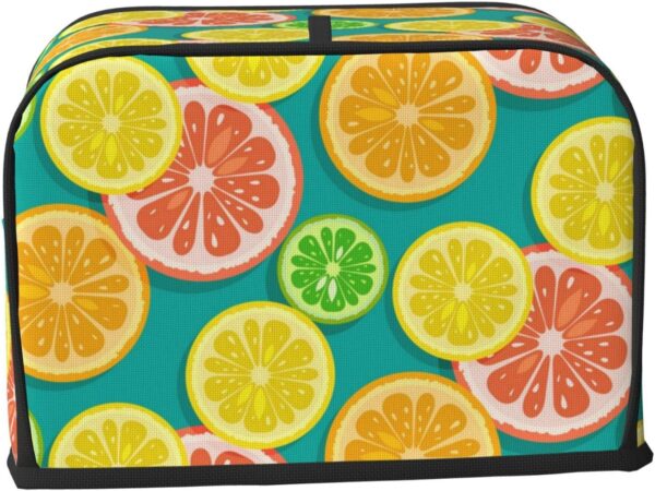 2 Slice Toaster Covers Dust Protection Bread Maker Covers Toaster Cover Kitchen Accessories Washable Appliance Cover Citrus Fruits Lemon Fruits - Image 2