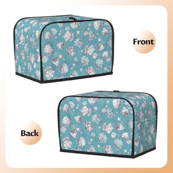 Toaster Covers Kitchen Accessories Decor, 2 Slice Toaster Bread Maker Oven Protector Covers, Dust Proof Fingerprint Covers Flourishing Flowers Floral Daisy Blue - Image 3