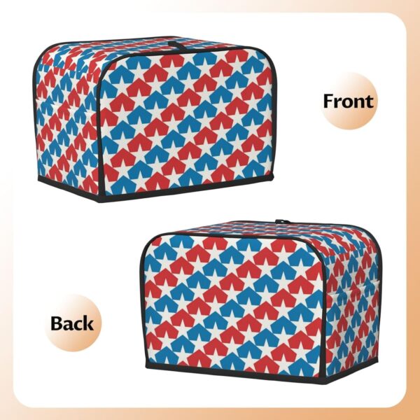 Toaster Covers Kitchen Accessories Decor, 2 Slice Toaster Bread Maker Oven Protector Covers, Dust Proof Fingerprint Covers Novelty American Flag - Image 3