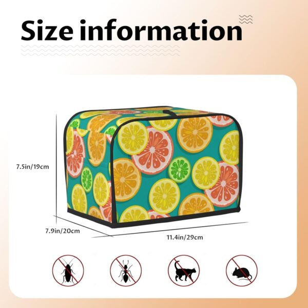 2 Slice Toaster Covers Dust Protection Bread Maker Covers Toaster Cover Kitchen Accessories Washable Appliance Cover Citrus Fruits Lemon Fruits - Image 5