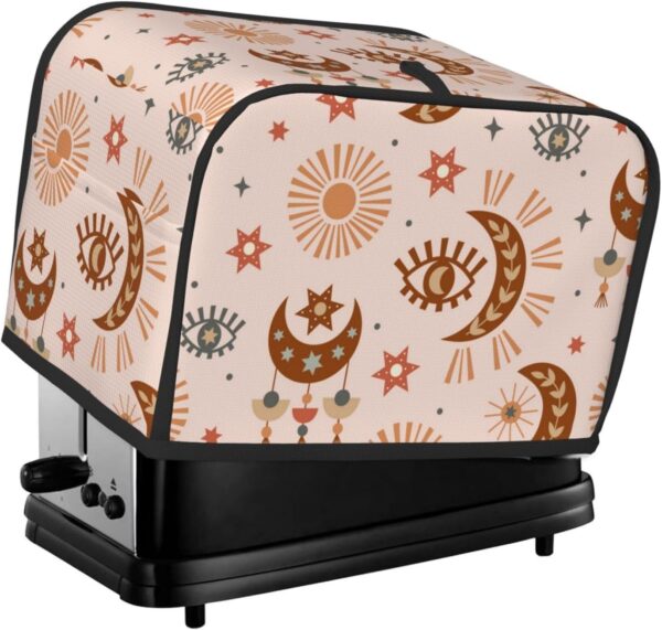 2 Slice Toaster Cover with Pocket Appliance Cover Toaster Dust And Fingerprint, Washable Kitchen Accessories, Psychedelic Sun Moon Stars