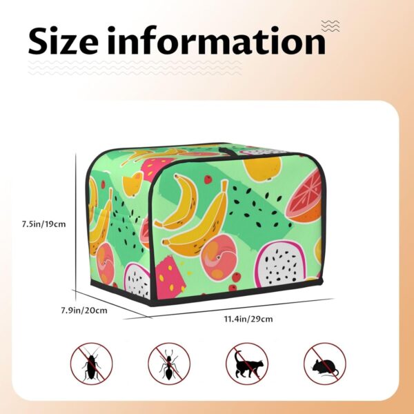 Toaster Covers Kitchen Accessories Decor, 2 Slice Toaster Bread Maker Oven Protector Covers, Dust Proof Fingerprint Covers Fruit Print Fruits Summer Peach Banana - Image 5